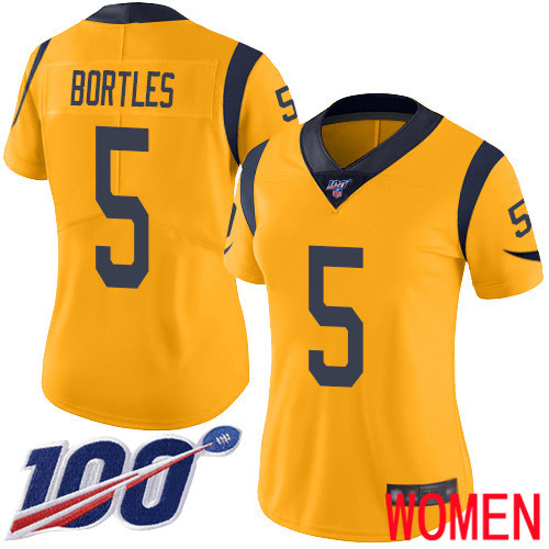 Los Angeles Rams Limited Gold Women Blake Bortles Jersey NFL Football #5 100th Season Rush Vapor Untouchable->youth nfl jersey->Youth Jersey